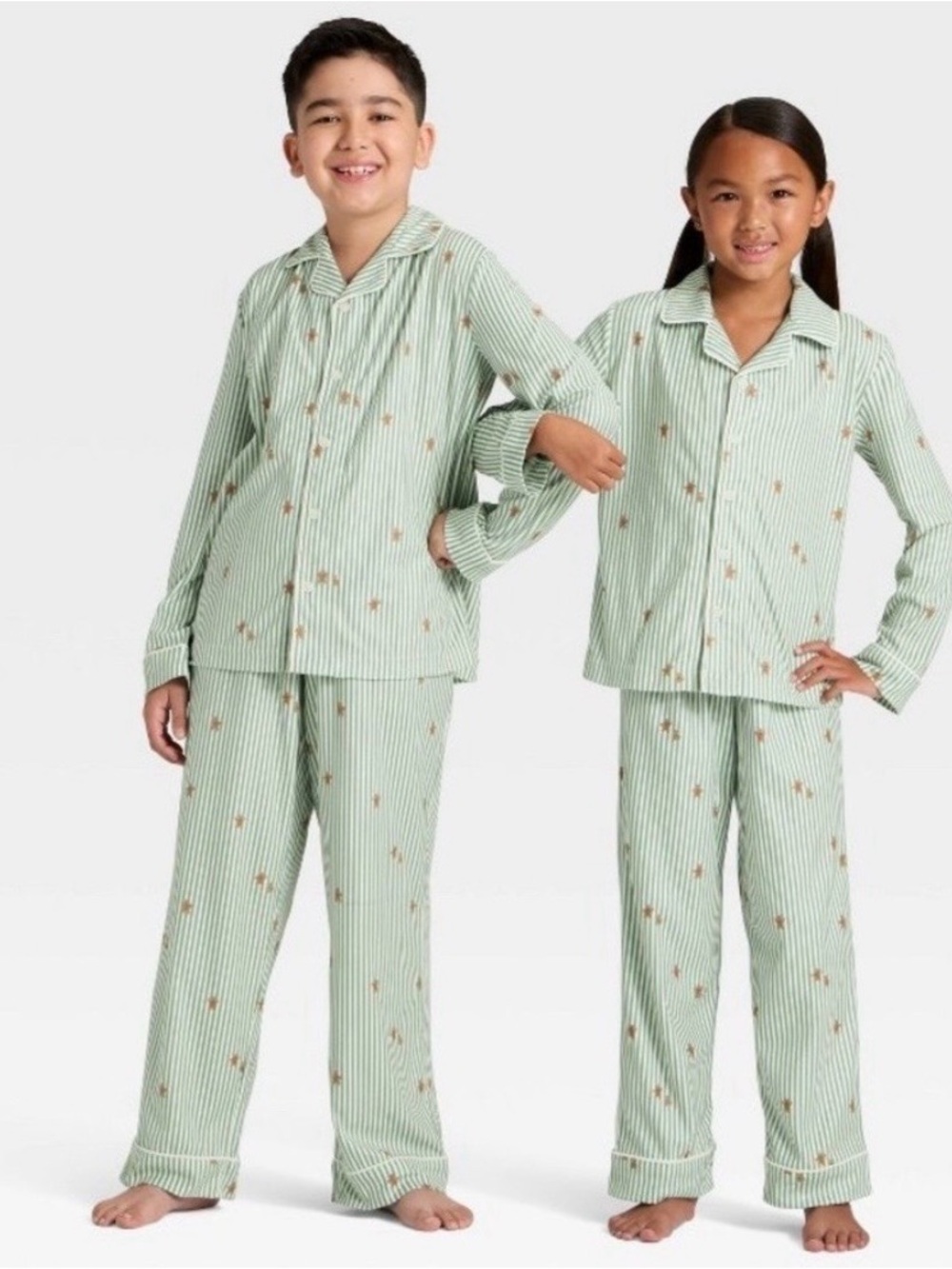 Kids Size L 10-12 holiday Christmas pajama Set Gingerbread Wondershop